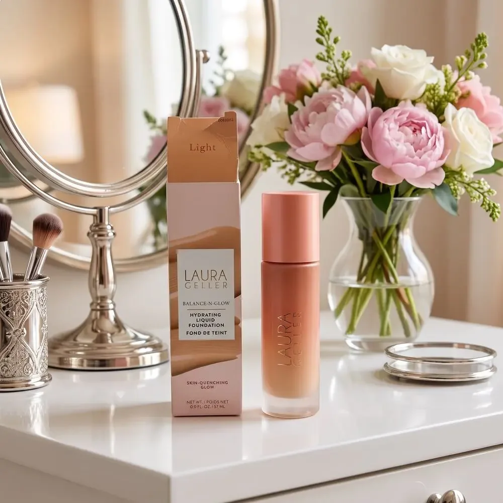 Laura Geller Balance-N-Glow Hydrating Liquid Foundation Light Full Size NIB